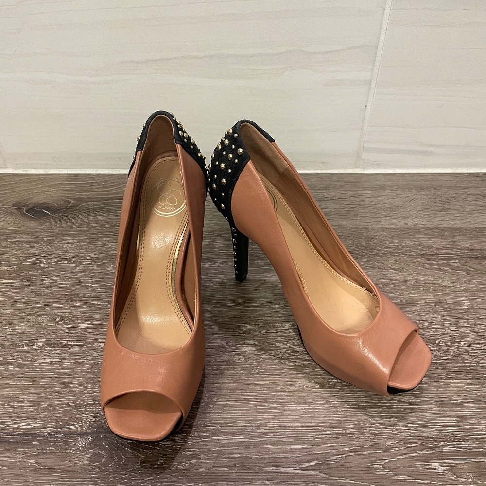 Jessica Simpson peep toe platform heels